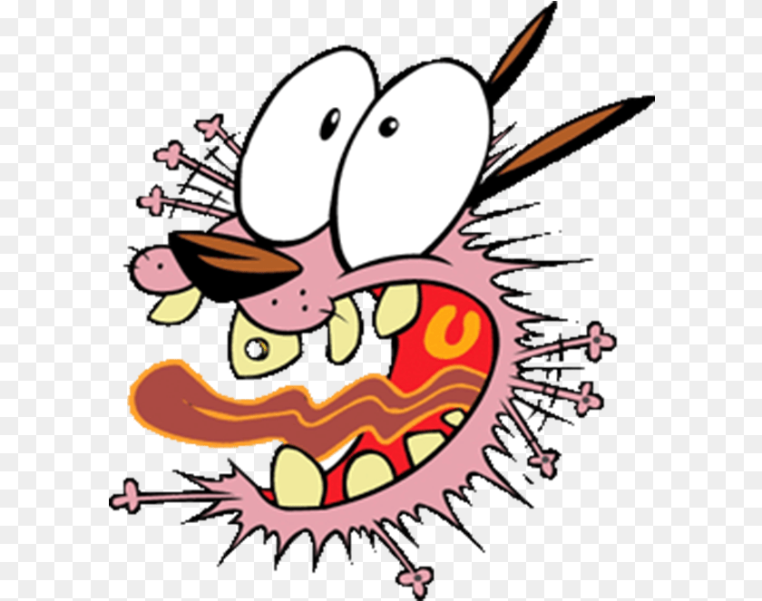 Courage The Cowardly Dog Getting Scared, Cartoon, Animal, Bee, Insect Sticker PNG