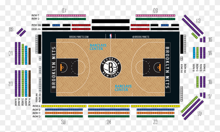 778x445 Courtside Seating Map Brooklyn Nets Courtside Map, Scoreboard, Text, Building HD PNG Download