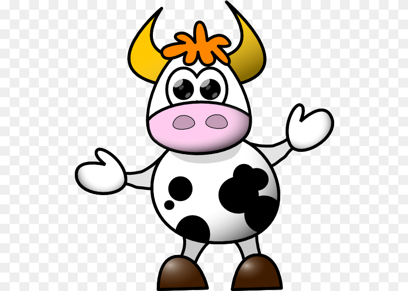 535x598 Cow Clipart 2 Frpic Animated Clip Art Cows, Animal, Mammal, Livestock, Cattle Transparent PNG