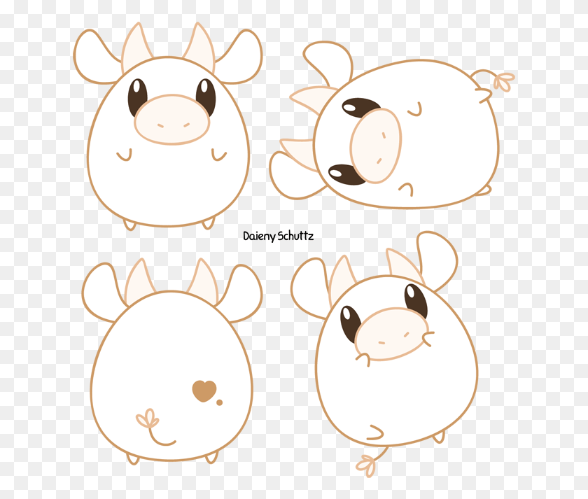 633x653 Cow Com Free For Personal Cute Chibi Cow Drawing, Pig, Mammal, Animal HD PNG Download