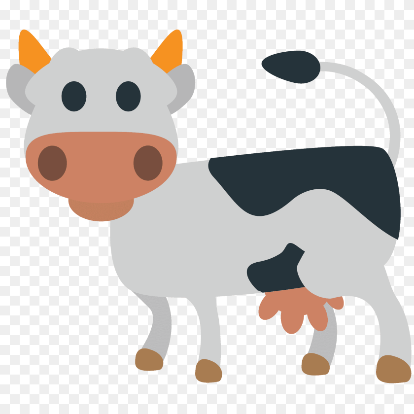 Cow Emoji Clipart, Animal, Cattle, Dairy Cow, Livestock Sticker PNG