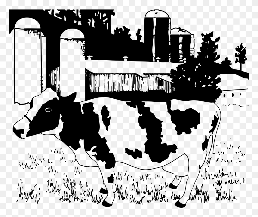2400x1990 Cow On Farm Cattle Farmer Clip Art, Gray, World Of Warcraft HD PNG Download