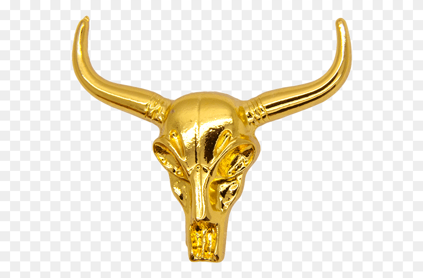 558x493 Cow Skull Pin Gold Bull, Antelope, Wildlife, Mammal Descargar Hd Png