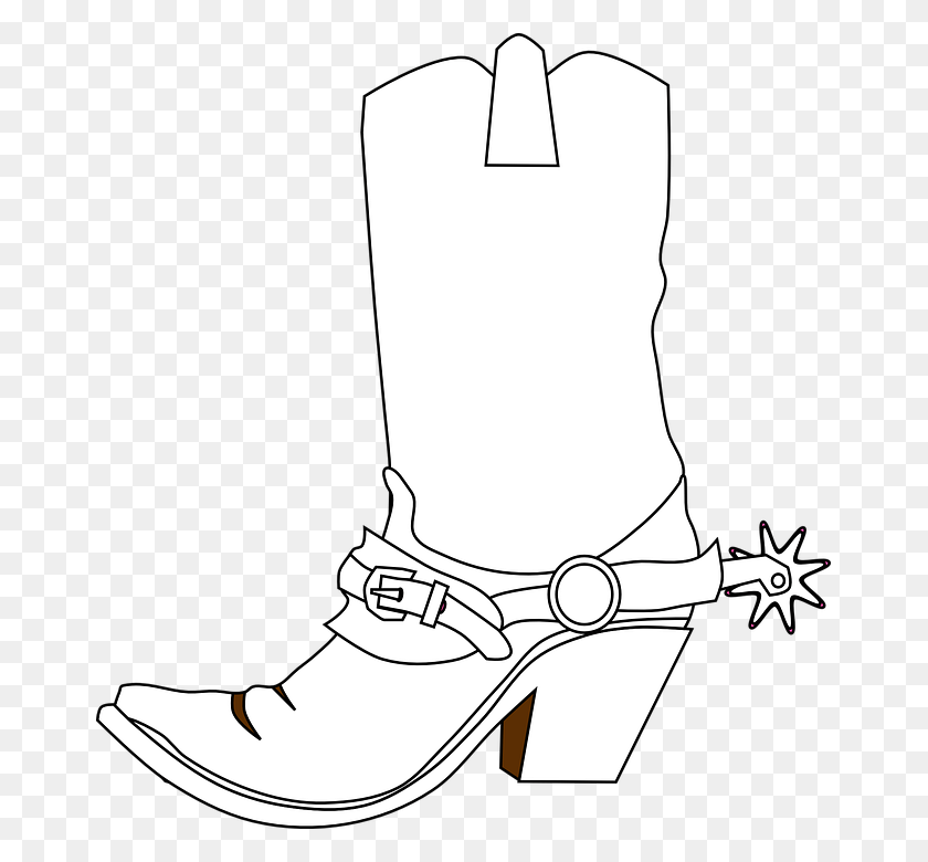 665x720 Cowboy Boots Cowboy Boots With Spurs Drawing, Clothing, Apparel, Footwear HD PNG Download