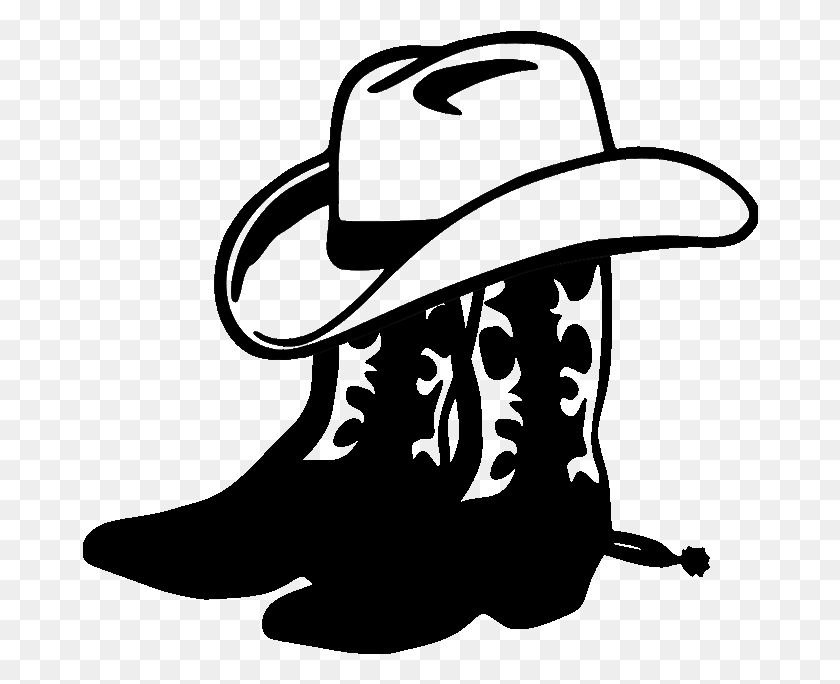 676x624 Cowboy Boots N Hat2 File Size Illustration, Clothing, Apparel, Cowboy Hat HD PNG Download