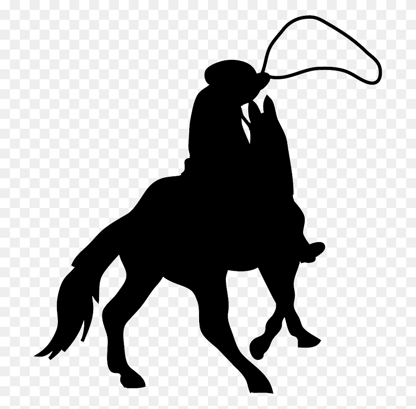 705x766 Cowboy Silhouette Silhouette Of Cowboy, Stencil, Dog HD PNG Download