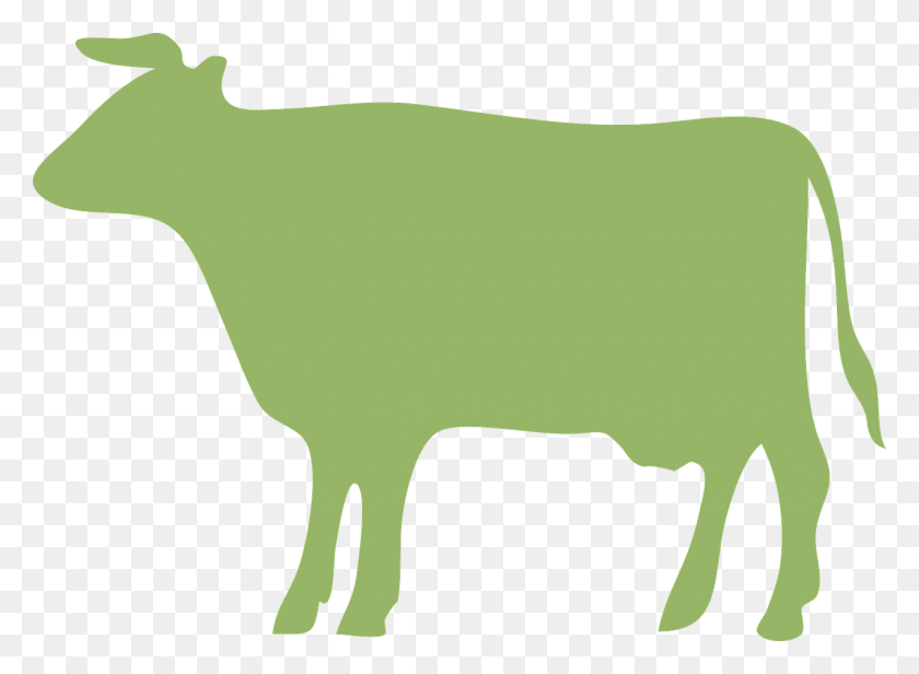 1280x914 Cowcattlegreenoxfree Vector Graphicsfree Pictures Green Cow Silhouette, Mammal, Animal, Goat HD PNG Download