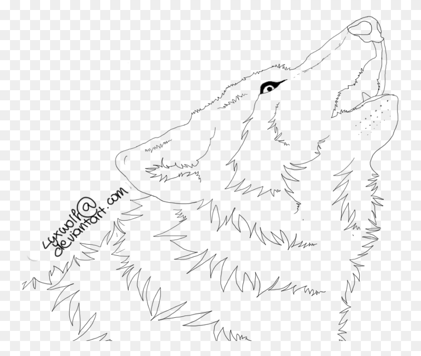 753x650 Coyote Clipart Wolf Howl Sketch, Gray, World Of Warcraft HD PNG Download