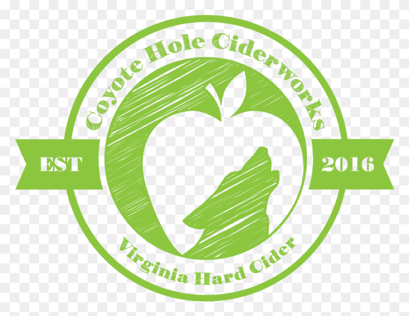 858x647 Coyote Hole Ciderworks Logo Graphic Design, Label, Text, Sticker HD PNG Download