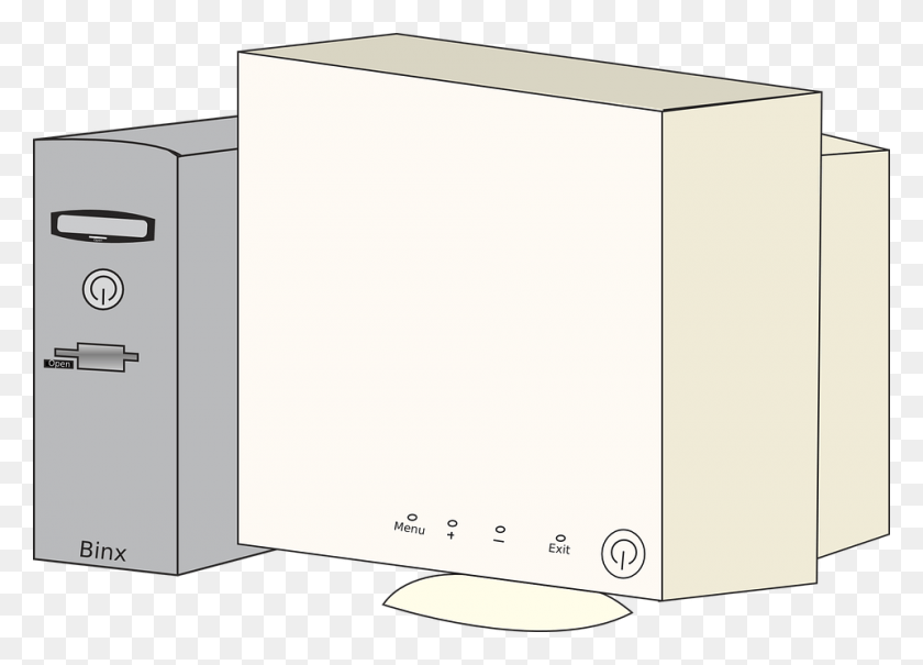 960x671 Cpu Box Computer Tower Desktop Cabinet Paper Product, Text, Screen, Electronics Descargar Hd Png