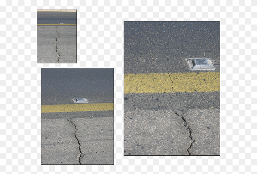601x508 Crack Progress From Old To New Asphalt Pavement Curb, Collage, Poster, Advertisement Descargar Hd Png