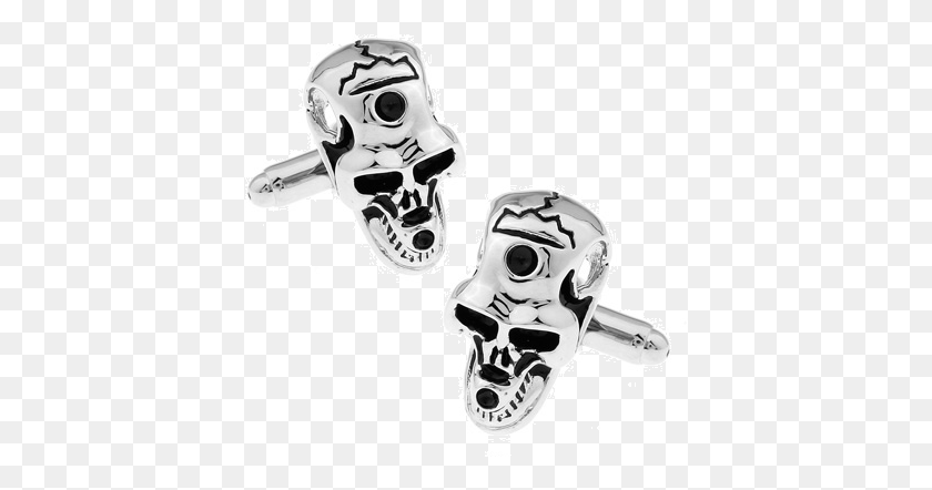 400x382 Cracked Skull Cufflinks Silver, Person, Human HD PNG Download