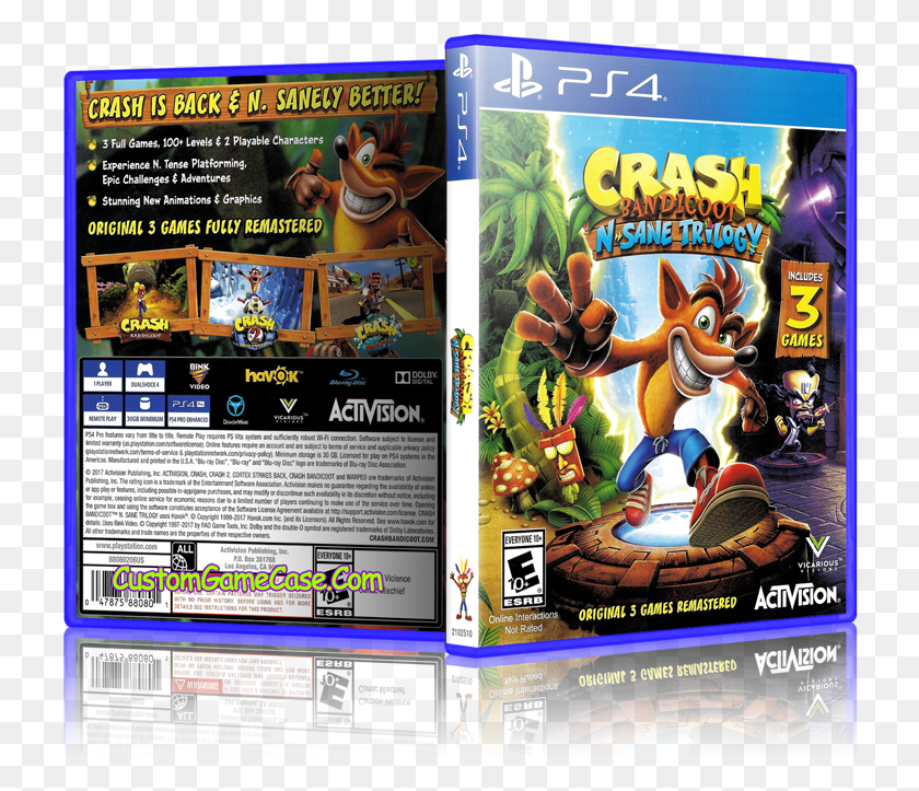 728x663 Descargar Png Crash Bandicoot N Sane Trilogy, Estuche De Reemplazo Personalizado, Crash Bandicoot N.sane Trilogy, Disco, Dvd, Texto Hd Png