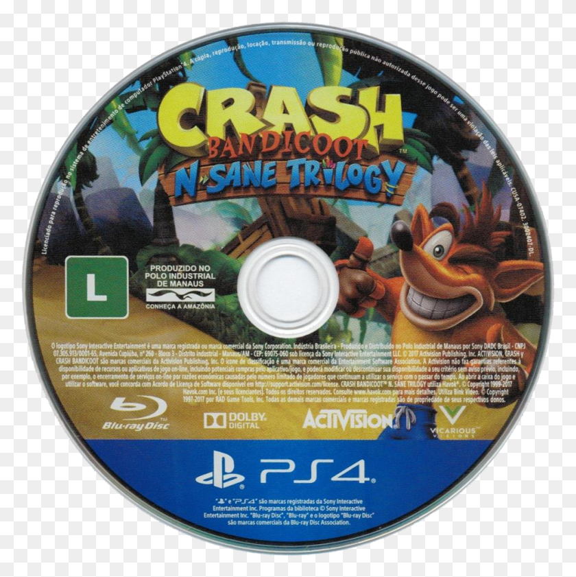 953x955 Descargar Png Crash N Sane Disc Brazil Crash Bandicoot N Sane Trilogy Disc, Disk, Dvd Hd Png