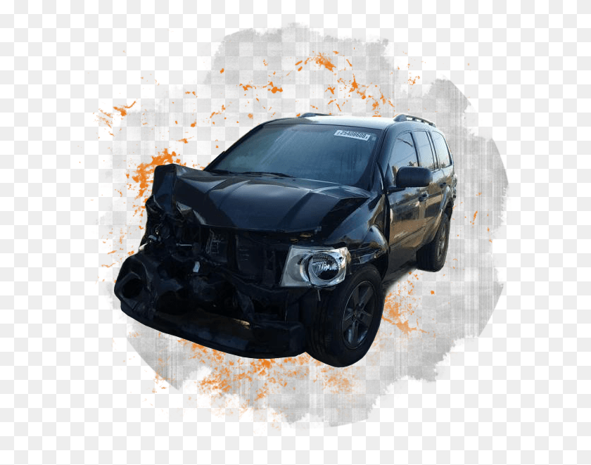 619x601 Crashed Car Dodge Journey, Vehicle, Transportation, Wheel HD PNG Download