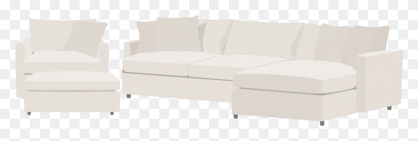 943x273 Crate And Barrel Lounge Ii Slipcover Studio Couch, Furniture, Table, Tabletop HD PNG Download