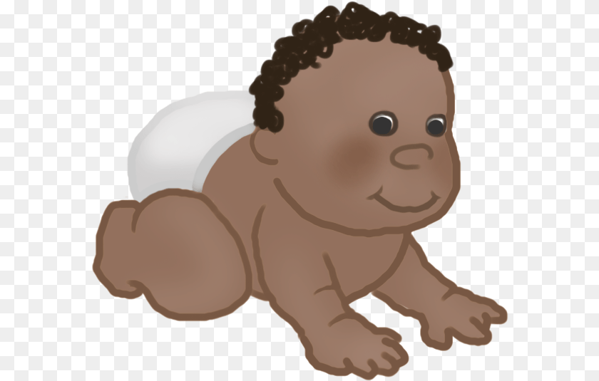 586x535 Crawling Baby With Curls Tiny Baby Person, Face, Head Clipart PNG