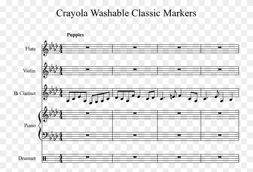 749x512 Crayola Washable Classic Markers Sheet Music 1 Of 10 Istiklal Mar Piano Notes, Gray, World Of Warcraft HD PNG Download
