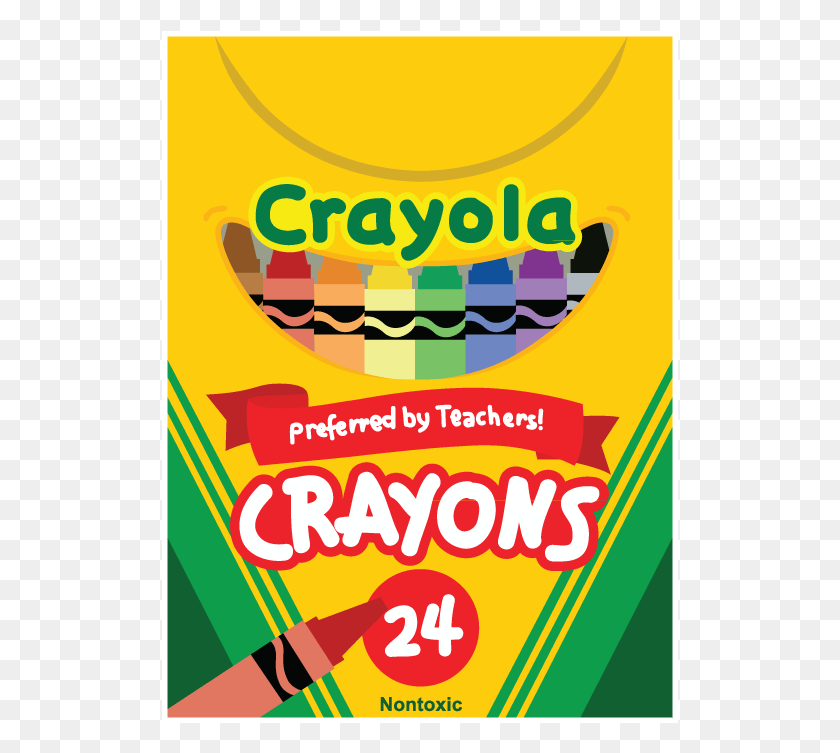 517x693 Descargar Png Crayon Caja 8 Caja De Lápices De Colores, Anuncio, Cartel, Flyer Hd Png