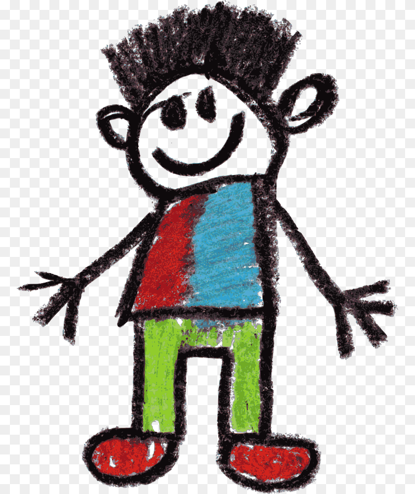 772x1000 Crayon Doodle Happy Kids Drawing 5 Child Art, Person Sticker PNG