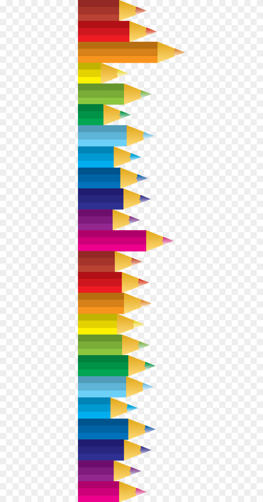 342x1600 Crayons Border Clip Art Clipart PNG