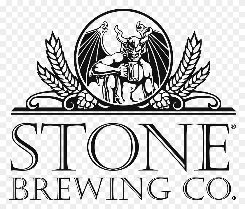 2394x2018 Descargar Png Crazee Burger Aztec Brewing Co Stone Brewery Logo, Texto, Símbolo, Etiqueta Hd Png