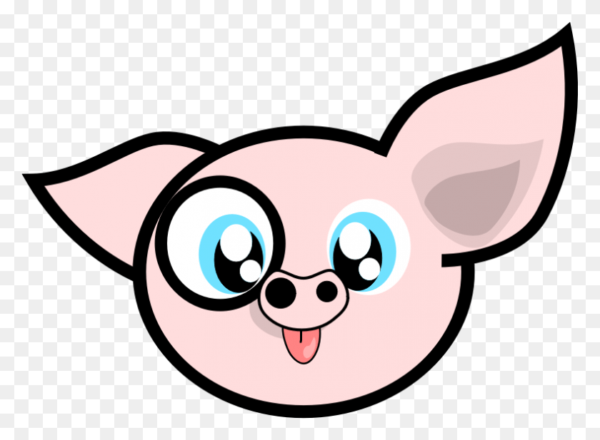 788x563 Crazy Animal Clipart At Getdrawings Cute Pigs Face Cartoon, Mammal, Snout, Pig HD PNG Download