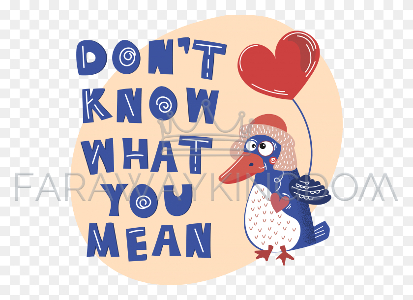 3506x2474 Crazy Bird Valentine Day Party Animal Vector Illustration Sac En Toile Marque, Duck, Dodo HD PNG Download