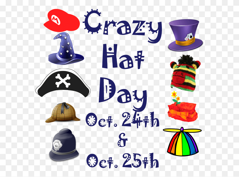 593x561 Crazy Hat Day Crazy Hat Day Clip Art, Clothing, Apparel, Text HD PNG Download