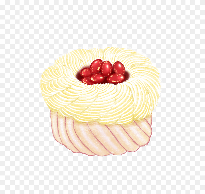2001x1890 Cream Ice Gourmet Cherries And Psd Baked Alaska, Cupcake, Cake, Dessert HD PNG Download