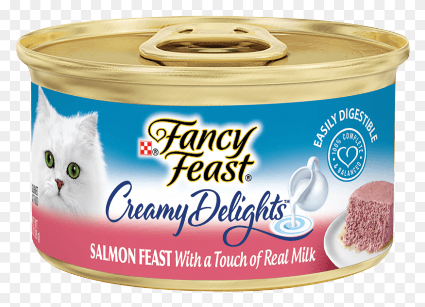 803x565 Creamy Delights Salmon Feast With A Touch Of Real Milk Convenience Food, Tin, Label, Text HD PNG Download