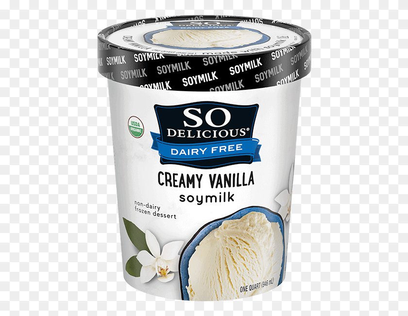 442x591 Creamy Vanilla So Delicious Cashew Milk Vanilla Ice Cream, Dessert, Food, Yogurt HD PNG Download