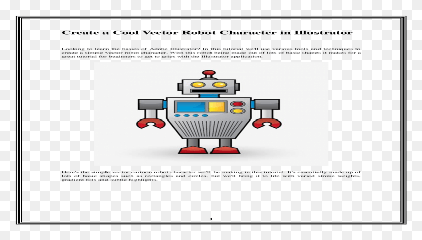 1109x595 Create A Cool Vector Robot Character In 1 Create A Cartoon, Electronics, Video Gaming, Monitor HD PNG Download