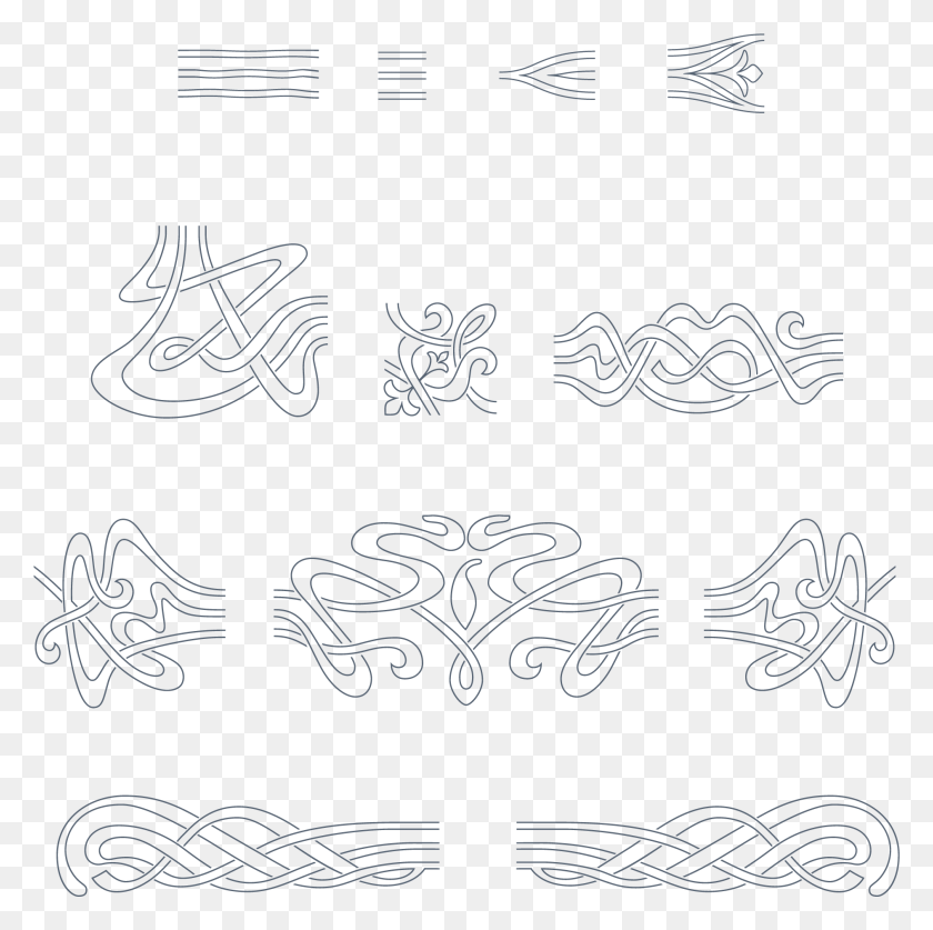 1886x1879 Create Elegant Art Nouveau Borders By Assembling The Line Art, Text, Handwriting, Calligraphy HD PNG Download