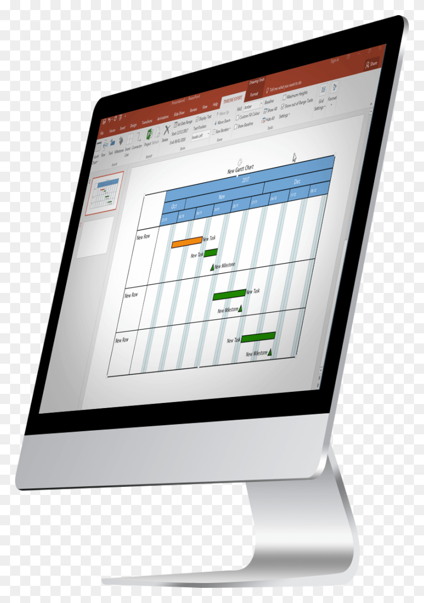 850x1236 Create Professional Timelines And Gantt Charts In Powerpoint Output Device, Computer, Electronics, Monitor Descargar Hd Png
