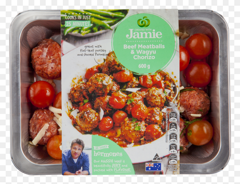 1219x917 Created With Jamie Beef And Wagyu Chorizo Meatballs Jamie Oliver Meatballs Woolworths, Person, Human, Food HD PNG Download