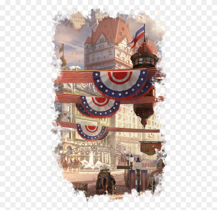 452x750 Creative Arts Bioshock Infinite Soundtrack, Crowd, Person, Tower HD PNG Download