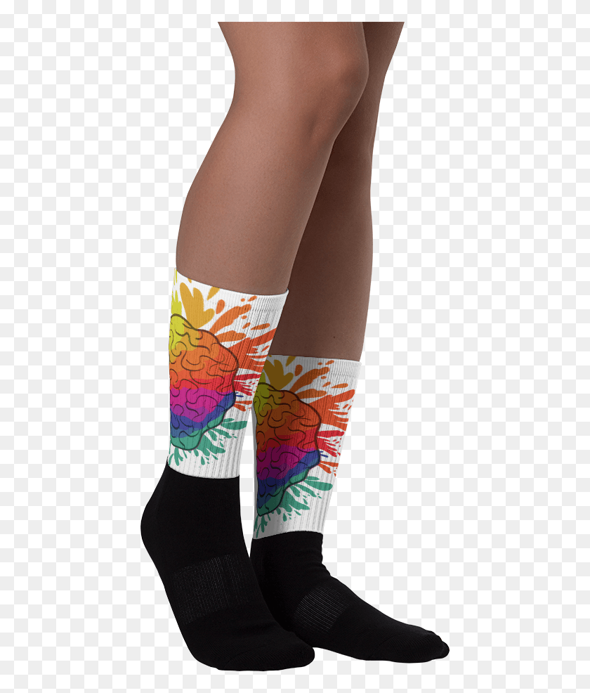 443x926 Creative Brain Socks Tights, Clothing, Apparel, Footwear HD PNG Download