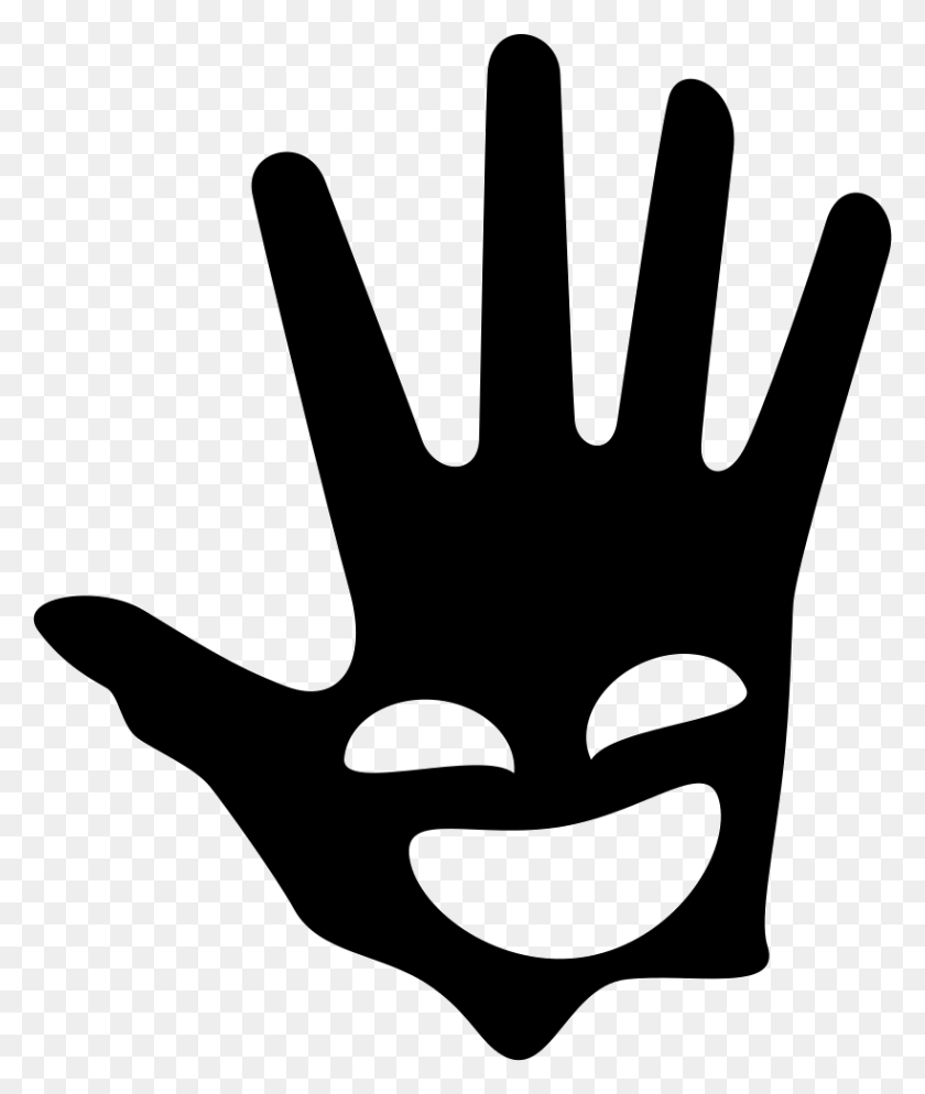 820x982 Creative Clipart Hand Palm Smile, Stencil, Symbol, Mask HD PNG Download