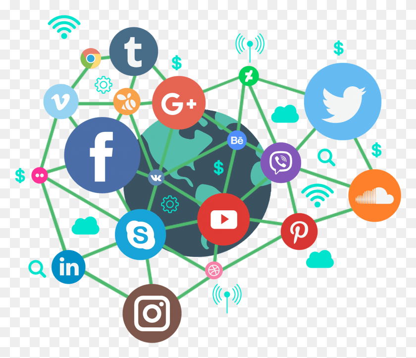 1825x1551 Descargar Png / Creatividad Clics En Las Redes Sociales Social Media Marketing Digital, Network Hd Png