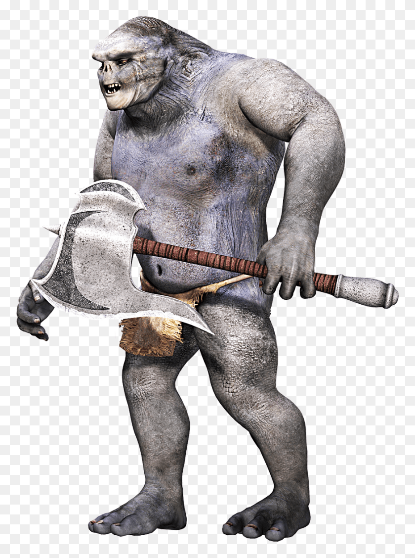 872x1194 Creature Primitive Fantasy Weapon Troll 3d Giant Fantasy Transparent, Person, Human, Animal HD PNG Download