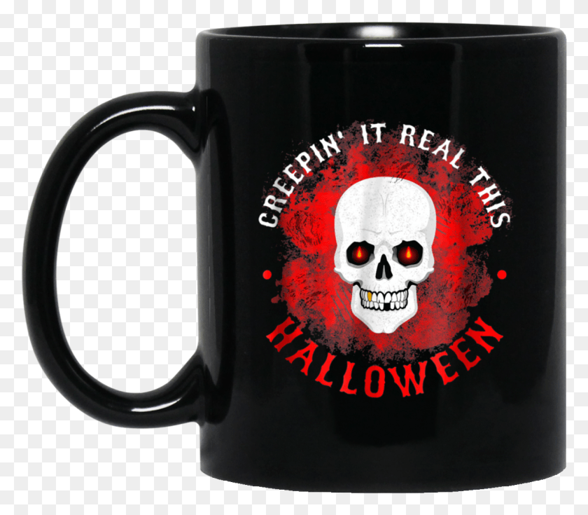 1146x992 Creepin It Real Funny Halloweeen Skull 11 Oz Stargate Sgc Coffee Mug, Coffee Cup, Cup, Stein HD PNG Download