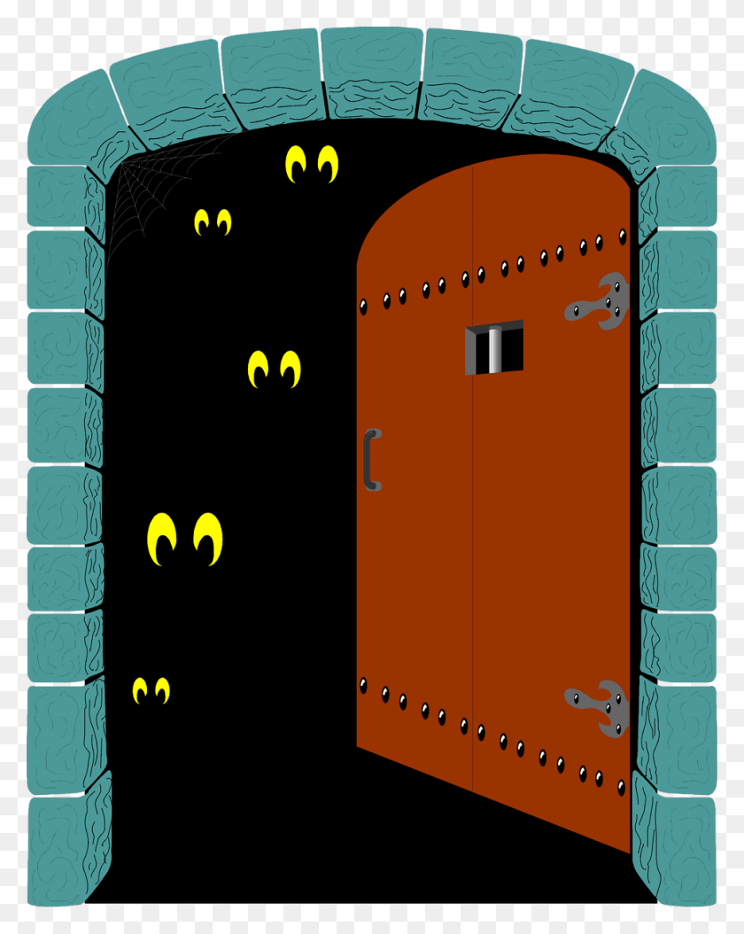 958x1221 Descargar Png Creepy Clipart Puerta Abierta Spooky Door Clipart, Arquitectura, Edificio, Arco Hd Png