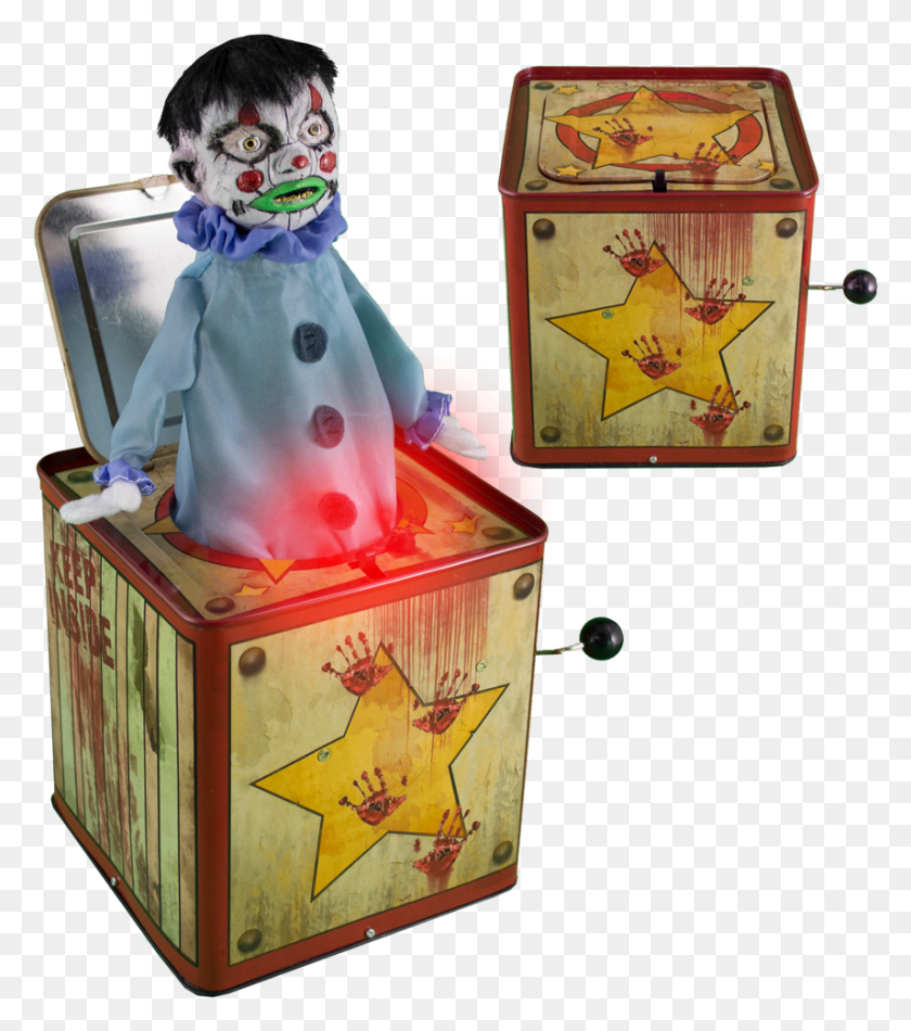 856x977 Creepy Clown Box Clown In Box, Doll, Toy, Figurine HD PNG Download