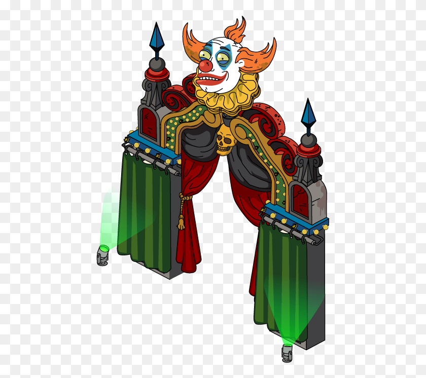 461x686 Creepy Clown Gate Cartoon, Architecture, Building, Crowd HD PNG Download