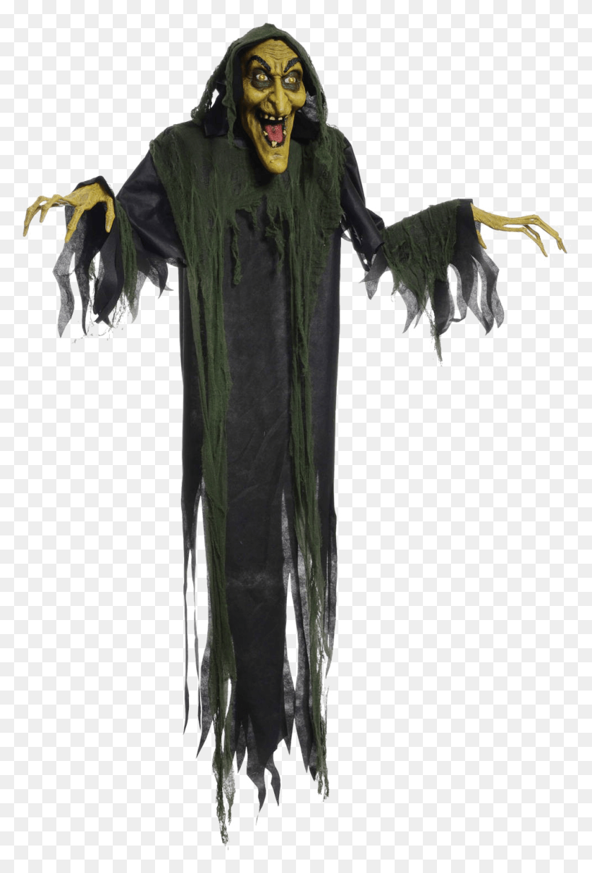 993x1501 Creepy Witch Transparent Image Hanging Witch Halloween Decorations, Statue, Sculpture HD PNG Download