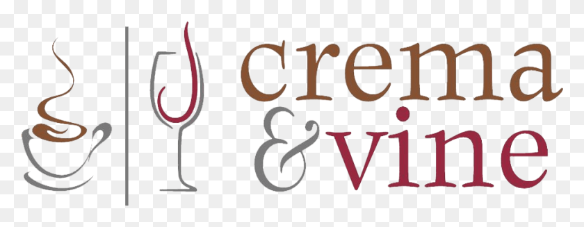 946x325 Crema And Vine Logo Transparent Background Champagne Stemware, Alphabet, Text, Number HD PNG Download