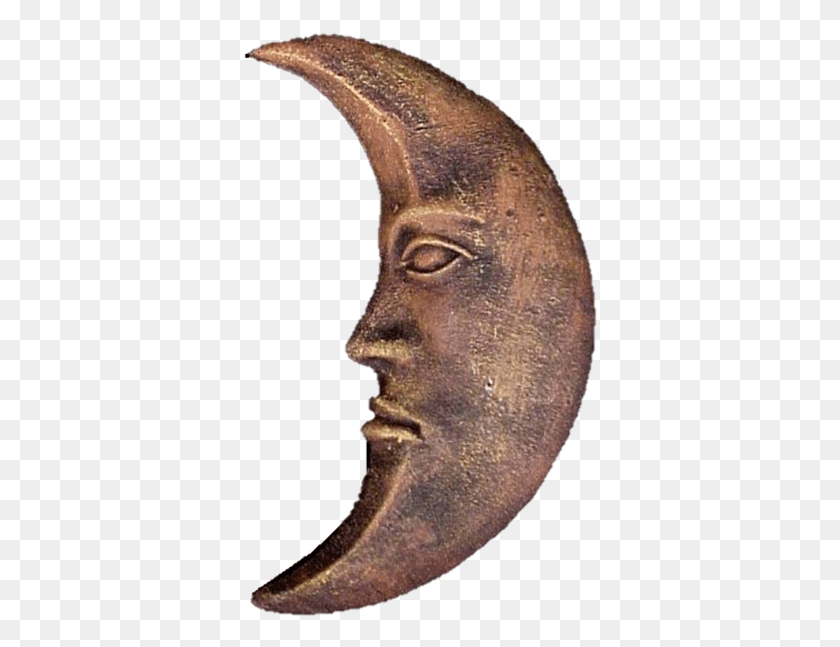 358x587 Crescent Moon Wall Decor Sculpture Material Drawing, Bronze, Head HD PNG Download