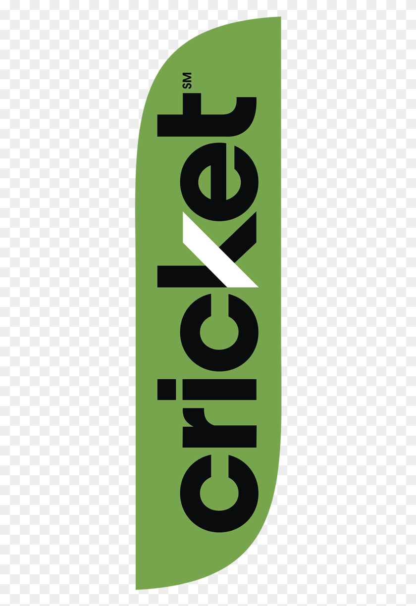 302x1164 Descargar Png Cricket Wireless Verde Bandera De Plumas De 5 Pies Con Nuevo Logotipo Signo, Símbolo, Señal De Tráfico, Número Hd Png