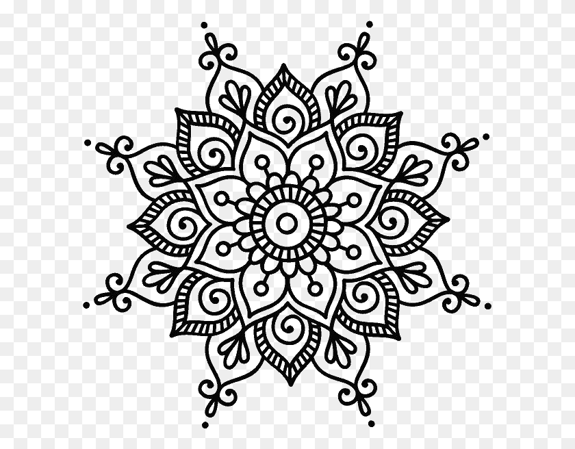 597x596 Cricut Ideas Mandala Dots The Dot Mandalas Coloring Simple Mandala Flower Designs, Pattern, Cross, Symbol HD PNG Download